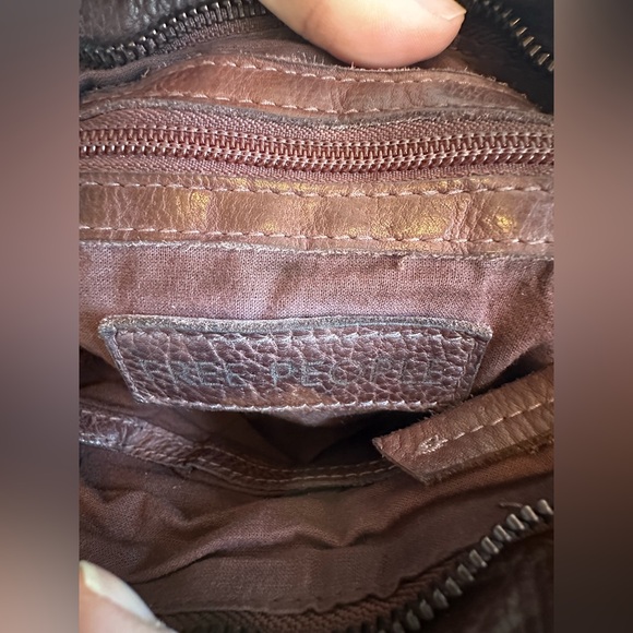 NWT Free People Wade Leather Sling Bag Cognac Brown Crossbody - Picture 9 of 11